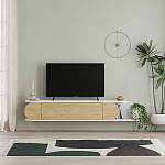 ТВ-тумба подвесная белая с полкой и откидной дверцей цвета древесины TONE TV STAND WHITE варинант исполнения - 1 | Loft Concept в Брянске