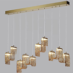 Подвесной светильник линейный с плафонами волнистой формы из фактурного стекла Big Wave варинант исполнения - 9 | Loft Concept в Брянске