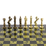 Шахматы Ренессанс из бронзы с доской из натурального камня Змеевик Decorative Thematic Chess варинант исполнения - 4 | Loft Concept в Брянске