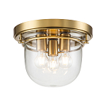 Потолочный светильник для ванных комнат с круглым стеклянным плафоном и тремя лампами Quoizel варинант исполнения - 1 | Loft Concept в Брянске