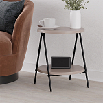 Стол приставной с 2-мя круглыми бежево-серыми столешницами ESSEL LIGHT MOCHA варинант исполнения - 4 | Loft Concept в Брянске