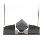 Настольный канцелярский набор из змеевика и офиокальцита с визитницами и часами Successful Leader варинант исполнения - 3 | Loft Concept в Брянске