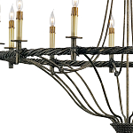 Люстра двухъярусная с отделкой в виде веревки Black Light Profile варинант исполнения - 1 | Loft Concept в Брянске