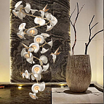 Люстра каскадная из белых цветов каллы и птичек Refined Taste of Light варинант исполнения - 5 | Loft Concept в Брянске