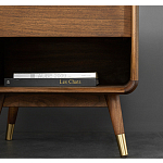 Прикроватная деревянная тумба с ящиком и нишей для хранения Moon Walnut Furniture варинант исполнения - 4 | Loft Concept в Брянске