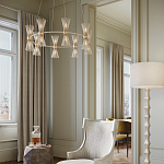 Люстра круглая с фактурными абажурами из тонких металлических палочек Wild Thorns варинант исполнения - 4 | Loft Concept в Брянске