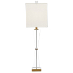 Настольная лампа с прозрачным корпусом и прямоугольным тканевым абажуром Charm and Luxury варинант исполнения - 3 | Loft Concept в Брянске