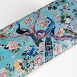 Банкетка из массива бука с цветочным принтом Turquoise Beige Chinoiserie Garden Banquette варинант исполнения - 2 | Loft Concept в Брянске