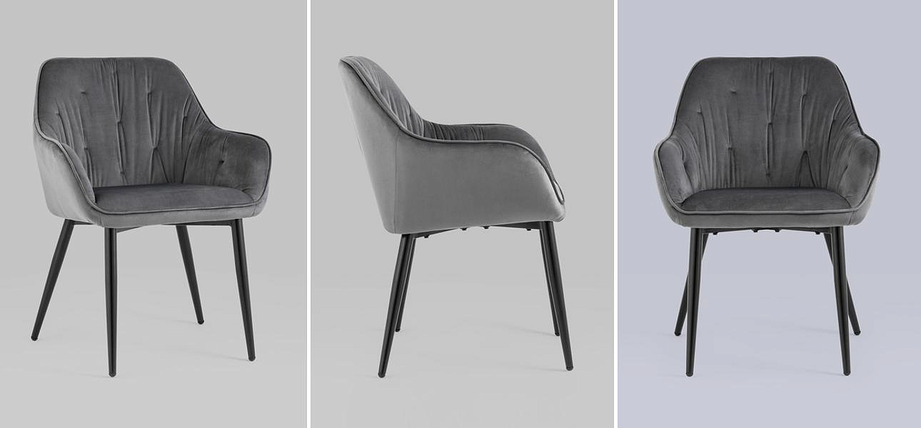 Стул CHANTAL Chair капитоне Серый Велюр Стул CHANTAL Chair капитоне Серый Велюр - Loft-Concept в Брянске