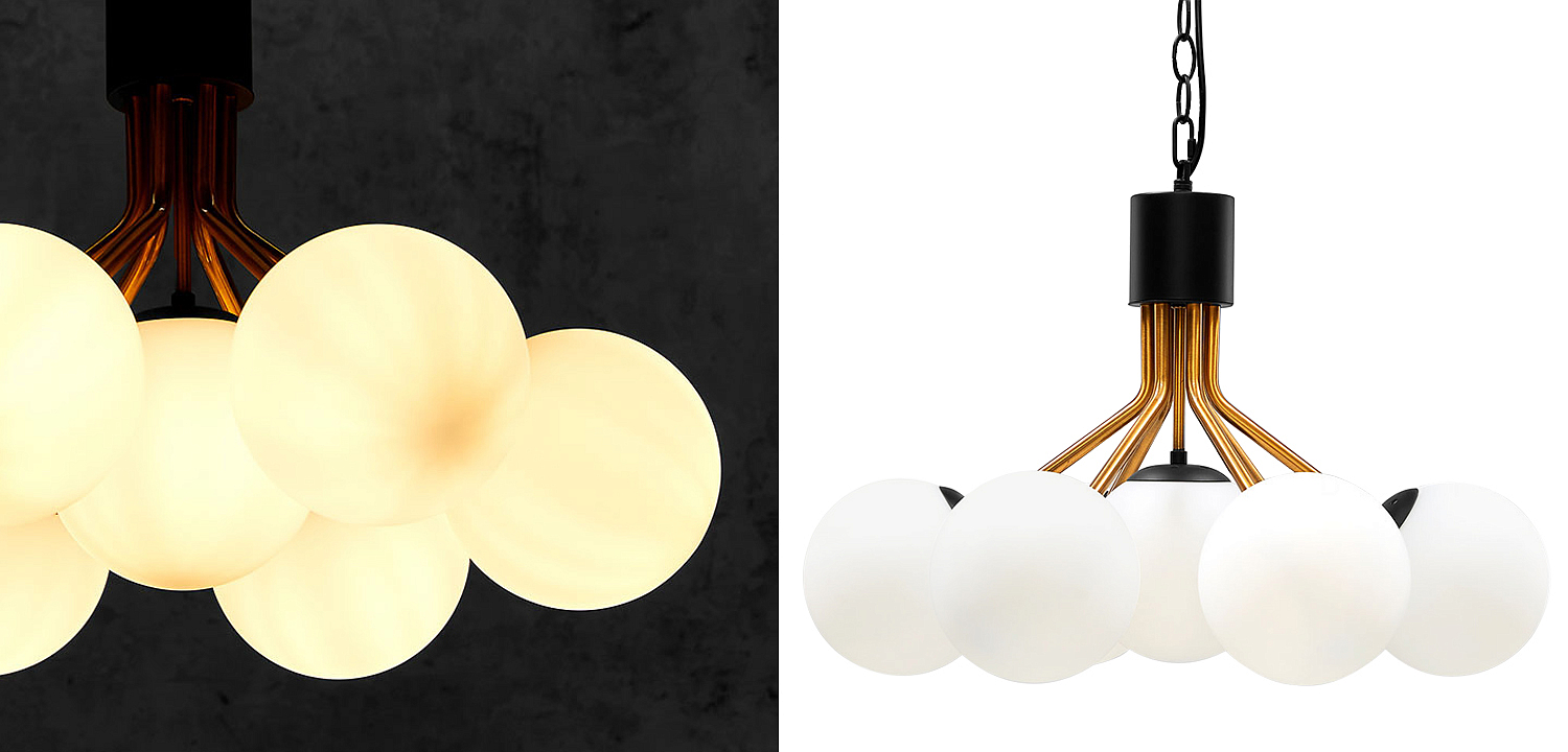 Люстра Berries Chandelier White Balloons Bronze Black 7 Люстра Berries Chandelier White Balloons Bronze Black 7 - Loft-Concept в Брянске