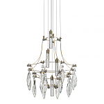 Люстра подвесная из металла с хрустальными подвесками прозрачного цвета Quasar 41 варинант исполнения - 1 | Loft Concept в Брянске
