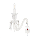 Подвесной светильник стеклянный в виде канделябра Curved Glass Chandelier варинант исполнения - 5 | Loft Concept в Брянске