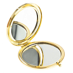 Зеркало карманное двухстороннее круглое из натурального камня Серафинит в подарочной упаковке Gold Stone Mirrors варинант исполнения - 2 | Loft Concept в Брянске