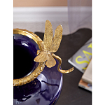 Ваза темно-синего цвета из фарфора с бронзовыми стрекозами Eden Garden porcelain and bronze варинант исполнения - 5 | Loft Concept в Брянске