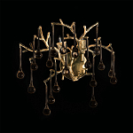 Бра в форме ветвей деревьев золотого цвета с прозрачными подвесками-каплями Droplet Bra варинант исполнения - 4 | Loft Concept в Брянске