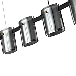 Подвесной светильник светодиодный с 5-ю цилиндрическими плафонами светло-серого цвета из стекла и стали Andrea Сhandelier Grey варинант исполнения - 1 | Loft Concept в Брянске