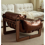 Кресло-диван кожаное на деревянном каркасе Medieval Furniture варинант исполнения - 2 | Loft Concept в Брянске