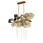 Люстра подвесная с 18-ю стеклянными плафонами с вертикальными подвесками Gilded Mirage  варинант исполнения - 5 | Loft Concept в Брянске