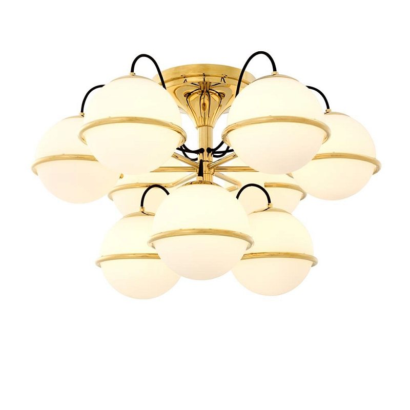 Потолочный светильник Eichholtz Ceiling Lamp Nerano Глянцевое золото Белый Потолочный светильник Eichholtz Ceiling Lamp Nerano Глянцевое золото Белый в Брянске | Loft Concept