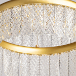 Люстра двухъярусная с золотого цвета и прозрачными подвесками Pettico варинант исполнения - 10 | Loft Concept в Брянске