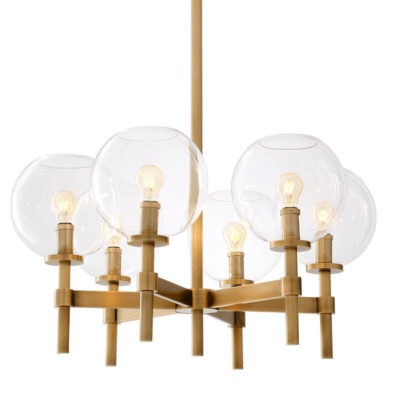 Люстра Chandelier Jade S Латунь Античная полированная Прозрачное Стекло Люстра Chandelier Jade S Латунь Античная полированная Прозрачное Стекло в Брянске | Loft Concept