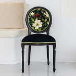 Стул чёрный из натурального бука с изображением птица в саду Blooming Red Birds варинант исполнения - 3 | Loft Concept в Брянске