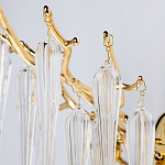 Бра золотого цвета с разветвленными ветвями и длинными прозрачными подвесками в форме стеклянных сосулек Droplet Chandelier варинант исполнения - 4 | Loft Concept в Брянске