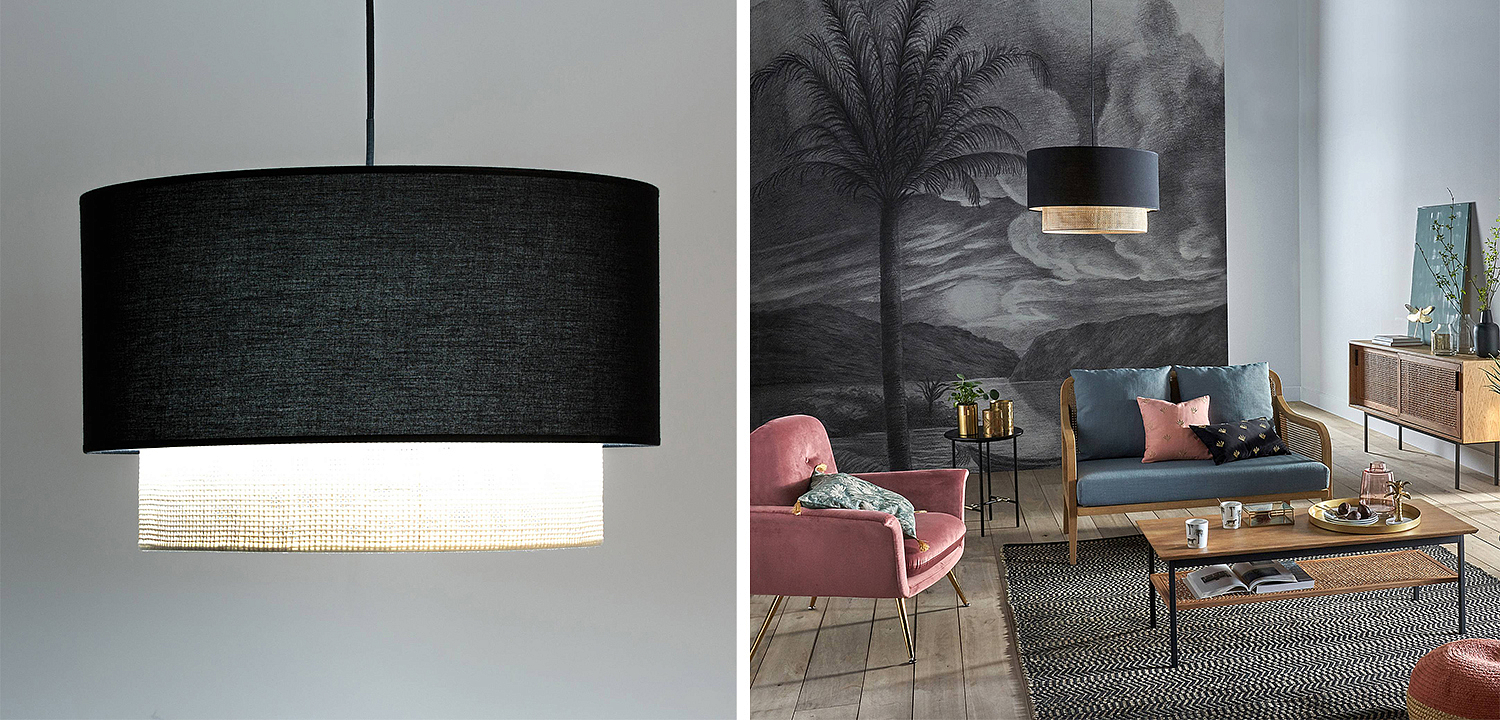 Подвесной светильник Ottar Wicker Black lampshade Подвесной светильник Ottar Wicker Black lampshade - Loft-Concept в Брянске