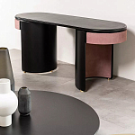 Дизайнерский письменный стол овальной формы с 2-мя выдвижными ящиками по бокам Parsec варинант исполнения - 3 | Loft Concept в Брянске