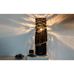 Напольная лампа черная с текстильными элементами "ЯРВИ" варинант исполнения - 1 | Loft Concept в Брянске