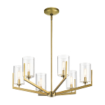 Люстра с 6-ю прозрачными цилиндрическими плафонами Kichler варинант исполнения - 2 | Loft Concept в Брянске