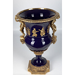 Ваза темно-синего цвета из фарфора с бронзовыми ручками в виде фигур Eden Garden porcelain and bronze варинант исполнения - 7 | Loft Concept в Брянске