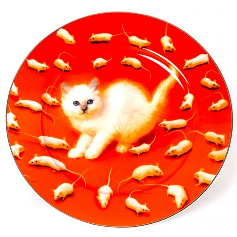 Тарелка Seletti Kitten Оранжевый Бежевый Тарелка Seletti Kitten Оранжевый Бежевый в Брянске | Loft Concept