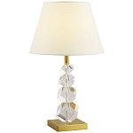 Настольная лампа с абажуром и основанием из хрусталя Neri Crystal Cubes Brass Table Lamp варинант исполнения - 1 | Loft Concept в Брянске