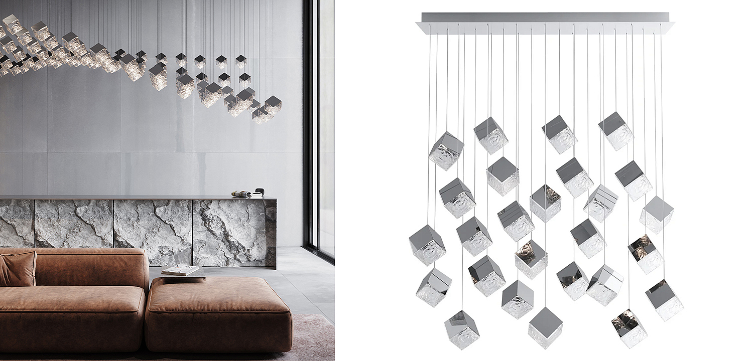 Люстра Pyrite Chrome 26 Rectangle Люстра Pyrite Chrome 26 Rectangle - Loft-Concept в Брянске