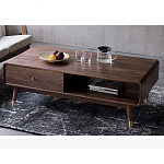 Кофейный стол из дерева с ящиком и нишей для хранения Coffee Walnut Table варинант исполнения - 3 | Loft Concept в Брянске
