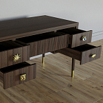 Письменный стол с 4-мя ящиками Elsa Dreams Walnut варинант исполнения - 3 | Loft Concept в Брянске