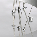 Люстра с тремя кольцами цвета хром и прозрачными хрустальными шарами по периметру Sacramento Transparent Balls Chandelier варинант исполнения - 10 | Loft Concept в Брянске