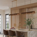 Люстра линейная полукруглой формы Wooden Horseshoe варинант исполнения - 6 | Loft Concept в Брянске