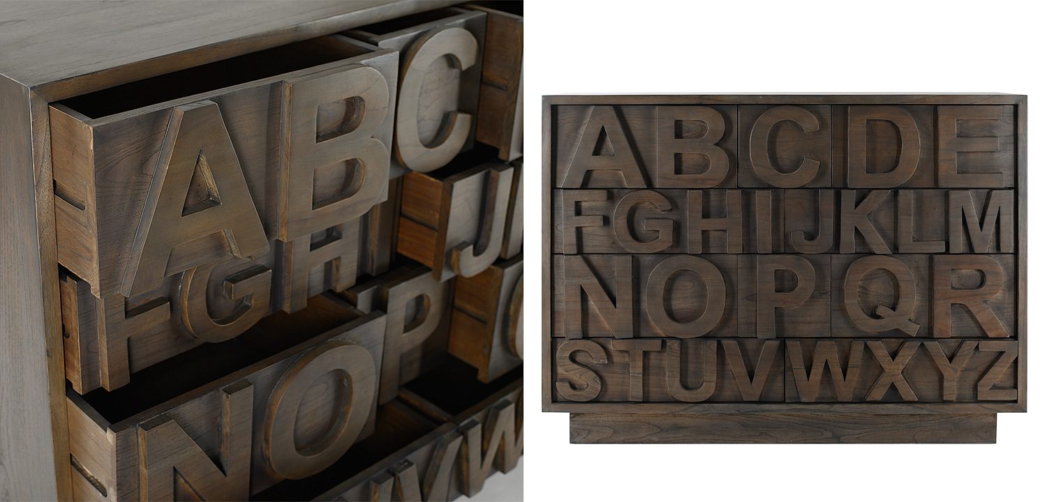 Комод в стиле лофт с английским алфавитом English Alphabet Chest of Drawers Комод в стиле лофт с английским алфавитом English Alphabet Chest of Drawers - Loft-Concept в Брянске