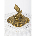 Конфетница прозрачная стеклянная на бронзовых ножках в виде морских коньков с крышкой в виде ракушки Eden Garden варинант исполнения - 2 | Loft Concept в Брянске