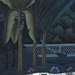 Обои ручная роспись Phuljhari Original colourway on Empire Blue dyed silk варинант исполнения - 3 | Loft Concept в Брянске