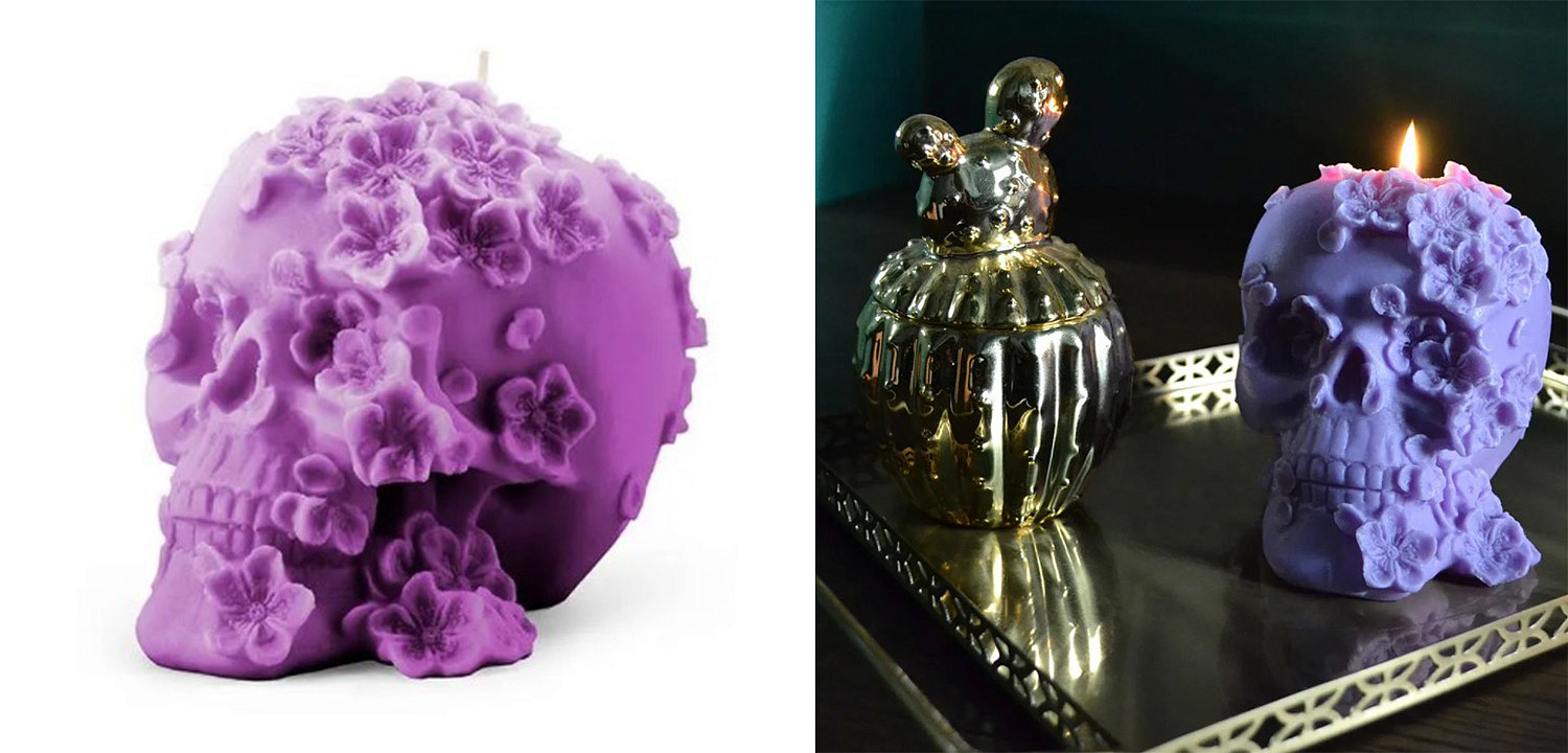 Свеча Purple Flowers Skull Свеча Purple Flowers Skull - Loft-Concept в Брянске