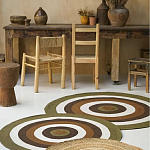 Ковер круглый из хлопка с контрастным узором Bullseye 150 варинант исполнения - 6 | Loft Concept в Брянске