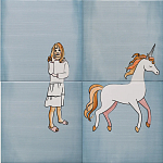 Плитка с узором Девочка единорог варинант исполнения - 1 | Loft Concept в Брянске