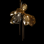 Люстра подвесная со стеклянными плафонами из дымчатого и золотистого с тремя вертикальными подвесками Gilded Mirage  варинант исполнения - 7 | Loft Concept в Брянске