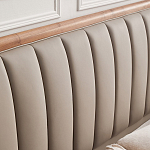 Кровать двуспальная с мягким изголовьем Moon Walnut Bed варинант исполнения - 8 | Loft Concept в Брянске