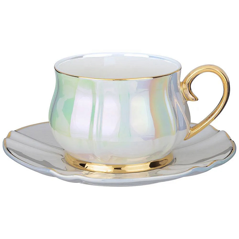 Чайная пара из фарфора 200 мл Porcelain Pearl Жемчужный Чайная пара из фарфора 200 мл Porcelain Pearl Жемчужный в Брянске | Loft Concept