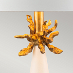 Настольная лампа с декоративным элементом золотого цвета и цилиндрическим абажуром из папье-маше светлого оттенка Flambeau варинант исполнения - 2 | Loft Concept в Брянске