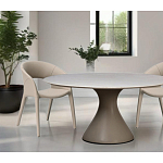 Стол обеденный круглый мраморный на бежевом основании Valedmir варинант исполнения - 6 | Loft Concept в Брянске